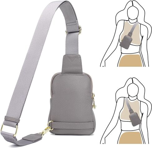 INICAT Genuine Leather Small Sling Bag Anti Theft Crossbody Bags Travel Purses for Woman(Grey in Saudi Arabia