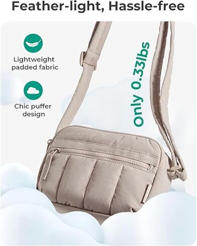 Cross Body Purse, Mini Crossbody Bags for Women Travel Purse, Puffy Shoulder Handbag Wallet with RFID Blocking Slots in Kuwait