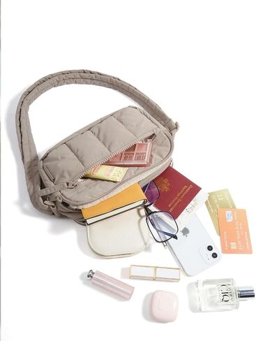 Cross Body Purse, Mini Crossbody Bags for Women Travel Purse, Puffy Shoulder Handbag Wallet with RFID Blocking Slots in Kuwait