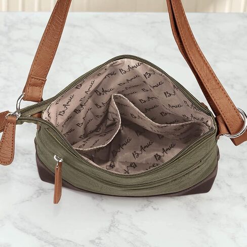 Fox Valley Traders B.Amici Francesca RFID Crossbody Bag, RFID Lining, Adjustable Straps in Kuwait