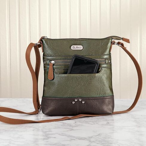 Fox Valley Traders B.Amici Francesca RFID Crossbody Bag, RFID Lining, Adjustable Straps in Kuwait