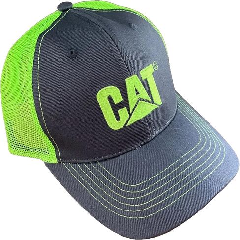 Caterpillar Equipment Safety Neon Green & Charcoal Gray Mesh Twill Cap/Hat in Saudi Arabia