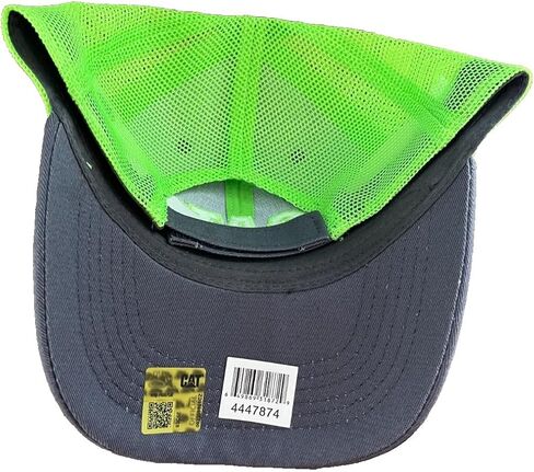 Caterpillar Equipment Safety Neon Green & Charcoal Gray Mesh Twill Cap/Hat in Saudi Arabia
