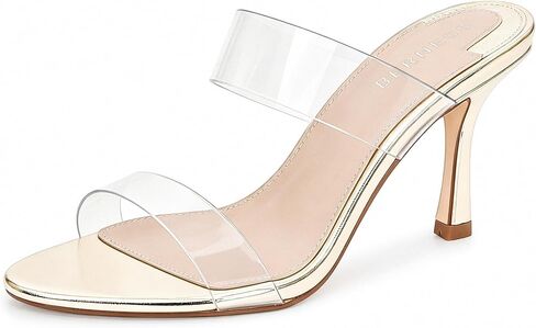 Berness Clear Strap Heels for Women – Open Toe, 2.5-inch Stiletto High Heel Sandals, Elegant Summer Party, Wedding, Office, and Evening Shoes in Kuwait