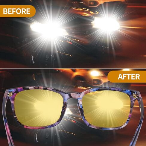 JATEBI 3 Pcs Driving Glasses Women for Night Vision Square Anti Glare Glasses UV400 Protection Yellow Polarized Eyewear in Saudi Arabia