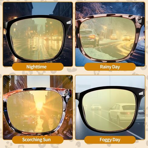 JATEBI 3 Pcs Driving Glasses Women for Night Vision Square Anti Glare Glasses UV400 Protection Yellow Polarized Eyewear in Saudi Arabia