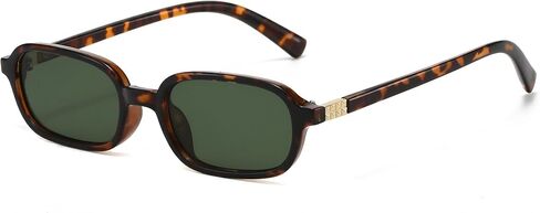 Trendy Rectangle Sunglasses for Women Men Small Retro Square 90s Sunnies Lightweight Narrow Shades in Saudi Arabia