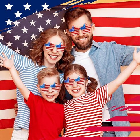 Arrowbash 24 Pairs 250th Anniversary Sunglasses 4th of July Party Favors Bulk American Flag Star Accessories Gifts Bulk with 250th Anniversary Tags for Independence Day Parade Party in Kuwait