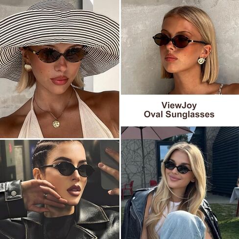 ViewJoy Retro Oval Sunglasses for Women Vintage 90s Y2K Trendy in Saudi Arabia