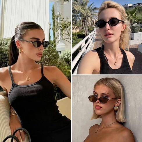 ViewJoy Retro Oval Sunglasses for Women Vintage 90s Y2K Trendy in Saudi Arabia