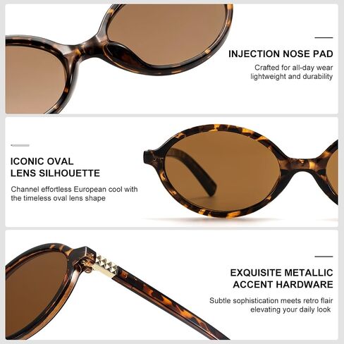 ViewJoy Retro Oval Sunglasses for Women Vintage 90s Y2K Trendy in Saudi Arabia