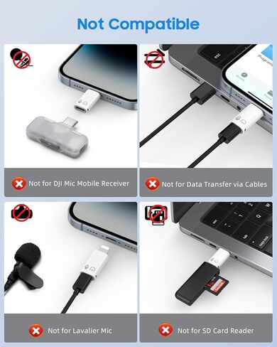 Moko USB C إلى محول البرق ، الذكور البرق إلى محول الإناث USB C متوافق مع iPhone 14/13/12/11 Pro Max/iPad/iPod/AirPods ، شحن الدعم ، نقل البيانات ، سماعات الرأس ووظيفة OTG ، أبيض in Kuwait