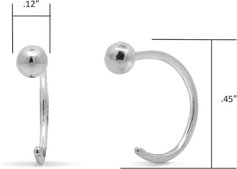 Boma Jewelry Sterling Silver Mini Ball Pull Through Hoop Earrings in Kuwait