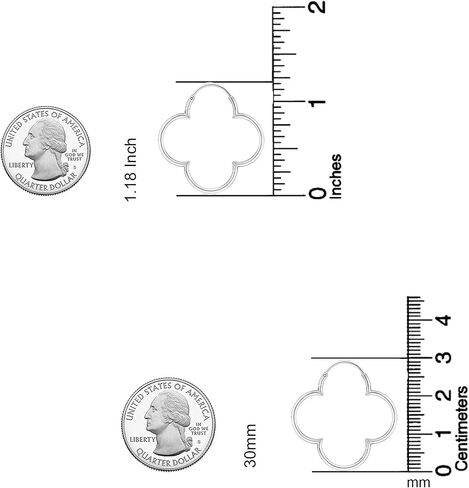 Charmsy 925 Sterling Silver Clover Hoop Earrings for Women | Lightweight Endless Clover Flower Shaped Earrings | Flower Shaped Thin Tube Endless Hoops Earrings Birthday Christmas Valentine's Day Jewelry Gifts 30MM in Saudi Arabia