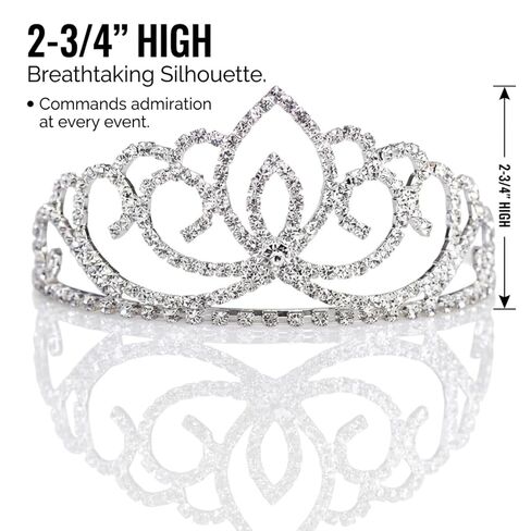 Anderson's Sasha Tiara, 2 3/4 Inches High, Wedding, Bridal, Prom, Pageant Tiara, Queen Or Princess Tiara For Prom, Homecoming, Pageant, Birthday, School Dance, Award, Costume, Party, Event Crowns in Kuwait