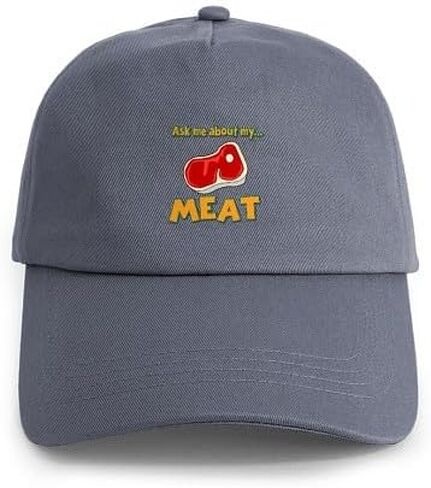CafePress Funny Ask Me About My Meat Steak Butcher Humor Cap Adjustable Baseball Cap in Saudi Arabia