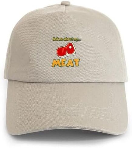 CafePress Funny Ask Me About My Meat Steak Butcher Humor Cap Adjustable Baseball Cap in Saudi Arabia