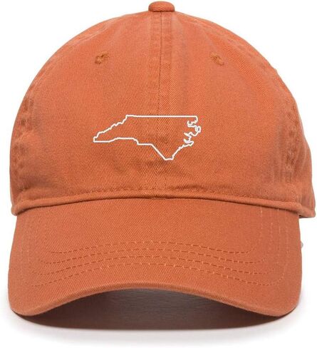 North Carolina Map Outline Dad Baseball Cap Embroidered Cotton Adjustable Dad Hat in Saudi Arabia