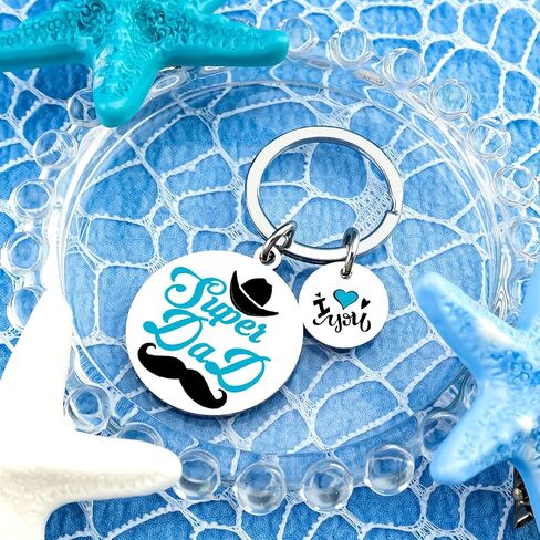 Father's Day Gifts for Super Dad Birthday Gift from Daughter Son Funny Daddy Keychain Daddy Gifts for Men Dads Cool Father Gift for Papa Christmas Father Day Presents for Papa in Saudi Arabia