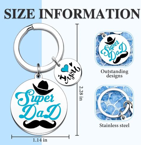 Father's Day Gifts for Super Dad Birthday Gift from Daughter Son Funny Daddy Keychain Daddy Gifts for Men Dads Cool Father Gift for Papa Christmas Father Day Presents for Papa in Saudi Arabia