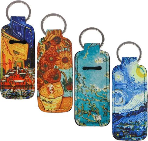 4 Pcs Lip Balm Holder Keychain for Lipstick, Elastic Fabric Sleeve Holder, Lip Balm Key Chain for Women, Girls, Nurse in Saudi Arabia