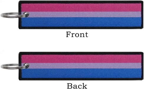 JAVD Bisexual Bi Pride Flag Keychain Tag مع حلقة مفاتيح - مفاتيح، سيارات، دراجات نارية، حقائب ظهر، أمتعة وهدايا - EDC (3 عبوات) in Kuwait