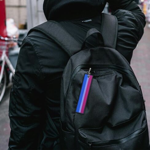 JAVD Bisexual Bi Pride Flag Keychain Tag مع حلقة مفاتيح - مفاتيح، سيارات، دراجات نارية، حقائب ظهر، أمتعة وهدايا - EDC (3 عبوات) in Kuwait