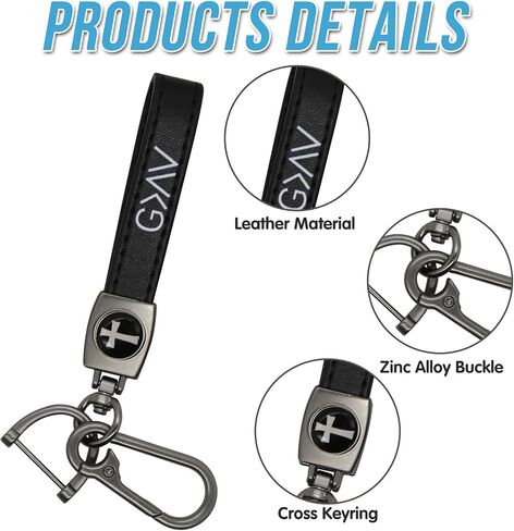 God Is Greater Keychain for Christians, Premium Metal & Leather Cross Keychain with Carabiner Clip, Car Key Organizer for Backpack, Inspirational Gift for Holidays in Saudi Arabia