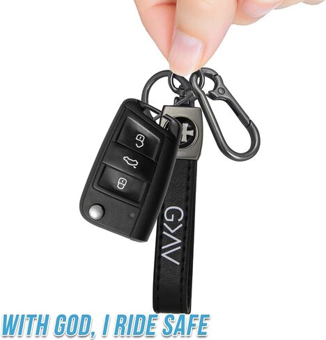 God Is Greater Keychain for Christians, Premium Metal & Leather Cross Keychain with Carabiner Clip, Car Key Organizer for Backpack, Inspirational Gift for Holidays in Saudi Arabia