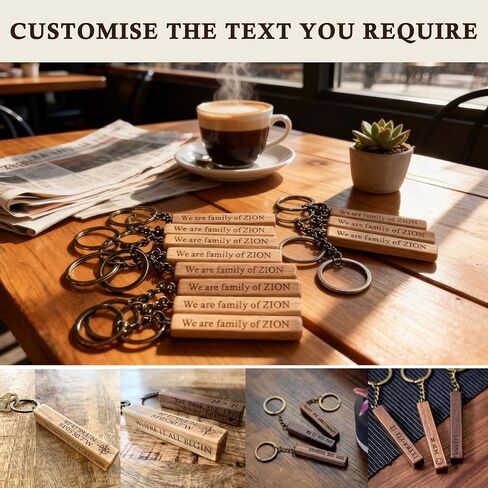 Personalized Wood Keychain Blanks with Copper Straps, Custom Symbols and Text, Women Men Keychains for DIY Various Key Tags, Laser Engraving Material, Wood for Crafts in Saudi Arabia
