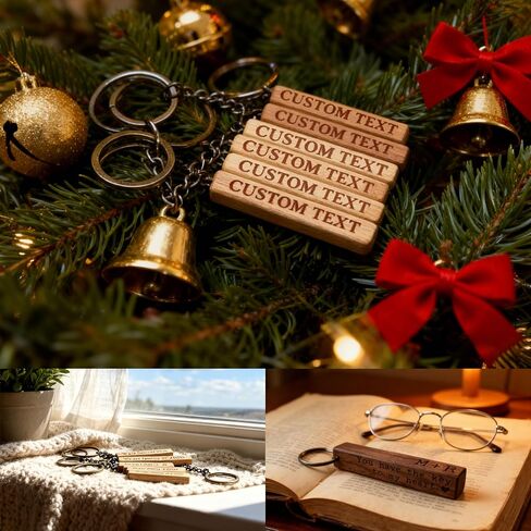 Personalized Wood Keychain Blanks with Copper Straps, Custom Symbols and Text, Women Men Keychains for DIY Various Key Tags, Laser Engraving Material, Wood for Crafts in Saudi Arabia