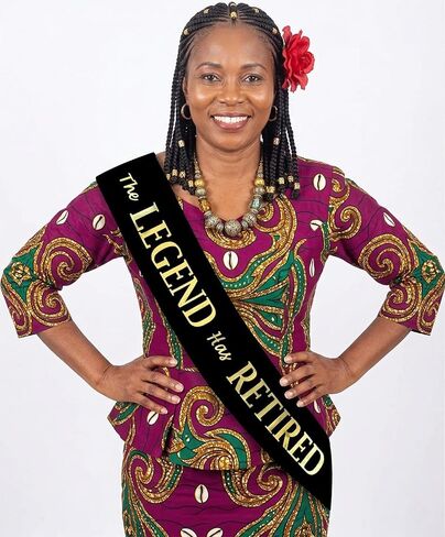 The Legend Has Retired Sash – Elegant Black and Gold Foil Legendary Sash for Both Women and Men & Large Safety Pin. Perfect for Retirement Gifts for women and Men Parties or Retirement Decorations in Saudi Arabia