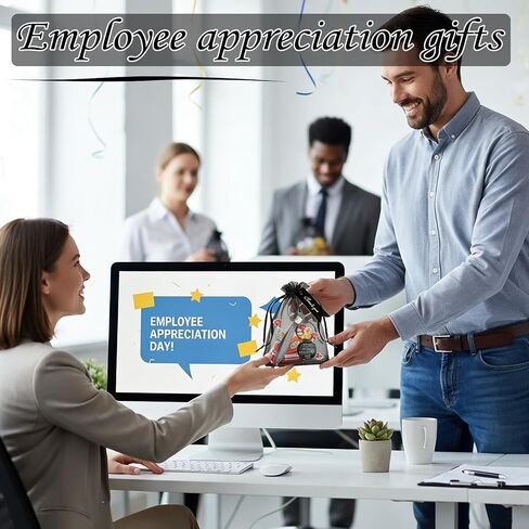 Employee Appreciation Gifts Bulk, Team Gifts for Employees & Office Staff, Thank You Gifts for Coworkers, 10 Sets/ 40 Pcs Thank You Keychains, Organza Bags & Cards in Saudi Arabia