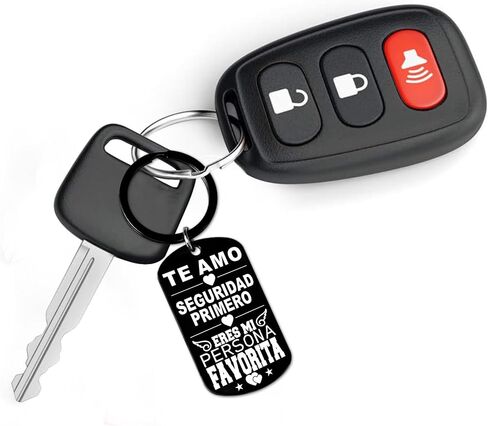 Gifts for Boyfriend Girlfriend Husband Wife - Regalos para San Valentin Hombre Mujer, Regalos para el 14 de Febrero, Spanish Mexico I LOVE YOU, SAFETY FIRST, YOU ARE MY FAORITE PERSON Keychain in Saudi Arabia