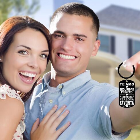 Gifts for Boyfriend Girlfriend Husband Wife - Regalos para San Valentin Hombre Mujer, Regalos para el 14 de Febrero, Spanish Mexico I LOVE YOU, SAFETY FIRST, YOU ARE MY FAORITE PERSON Keychain in Saudi Arabia