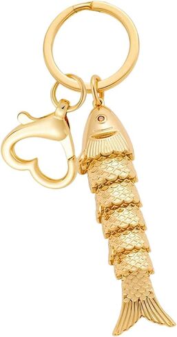ASIJUNTYECHO Fish Keychain, Beach Keychain, Fishing Keychain, Articulated Sardine Fish Pendant Key Charm for Tote Purse Bag Accessories in Saudi Arabia
