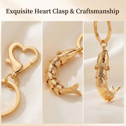 ASIJUNTYECHO Fish Keychain, Beach Keychain, Fishing Keychain, Articulated Sardine Fish Pendant Key Charm for Tote Purse Bag Accessories in Saudi Arabia