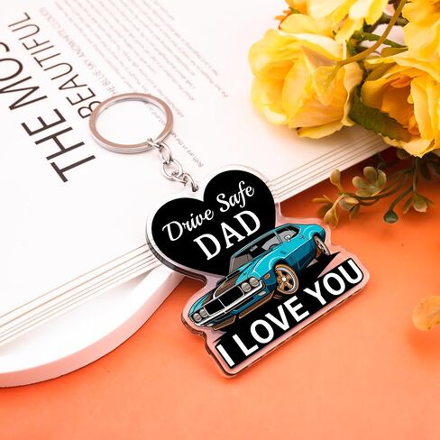 Drive Safe Dad Keychain Father's Day Gifts from Daughter Son Cool Stuff Unique Birthday Christmas Father's Day Gifts for Dad I Love You Daddy Gift Ideas Stocking Stuffers in Kuwait