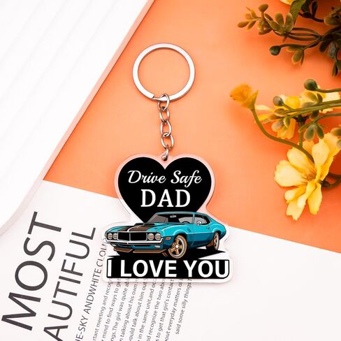 Drive Safe Dad Keychain Father's Day Gifts from Daughter Son Cool Stuff Unique Birthday Christmas Father's Day Gifts for Dad I Love You Daddy Gift Ideas Stocking Stuffers in Kuwait