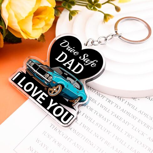 Drive Safe Dad Keychain Father's Day Gifts from Daughter Son Cool Stuff Unique Birthday Christmas Father's Day Gifts for Dad I Love You Daddy Gift Ideas Stocking Stuffers in Kuwait