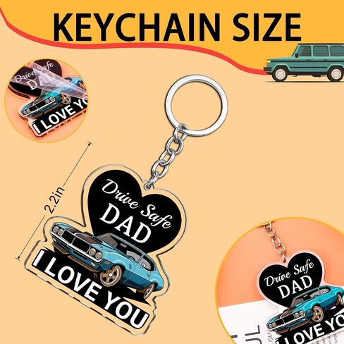 Drive Safe Dad Keychain Father's Day Gifts from Daughter Son Cool Stuff Unique Birthday Christmas Father's Day Gifts for Dad I Love You Daddy Gift Ideas Stocking Stuffers in Kuwait