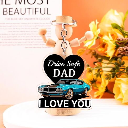 Drive Safe Dad Keychain Father's Day Gifts from Daughter Son Cool Stuff Unique Birthday Christmas Father's Day Gifts for Dad I Love You Daddy Gift Ideas Stocking Stuffers in Kuwait