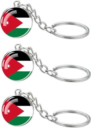 3 Pcs Jordan Flag Key Chain,Cool Keychain for Car Keys, Stainless Steel Keyrings & Keychains,Used for Home Decoration, Jewelry Hanging Decorations. in Kuwait