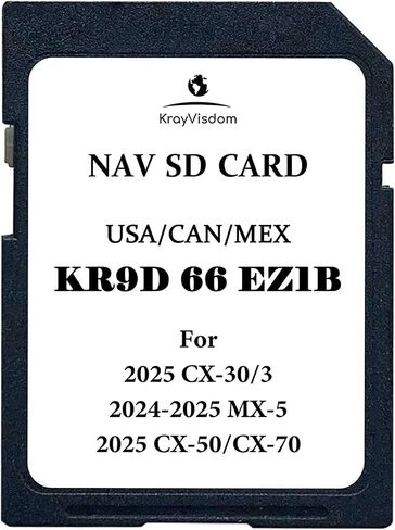 أحدث بطاقة SD SD | KR9D66EZ1 GPS MAP SD CARD | متوافق مع 3/CX-30/CX-50/CX-70 (2025) ، MX-5 (2024+) | تحديث GPS USA/CAN/MEX خرائط in Kuwait