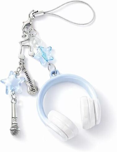 Headphones Phone Wrist Strap – Musical Phones Lanyard Phone Charms for Women with Microphone and Guitar, Cool Smartphone Charm Straps Gifts for Girls, Friends and Music Lovers in Saudi Arabia