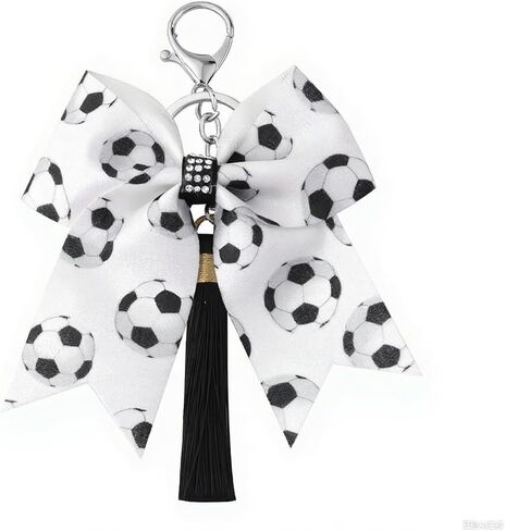 Basketball Soccer Bowknot Bow Keychains for Girls Women Cheerleader Tassel Keychain for Team Teen Girls Sports Fan in Saudi Arabia