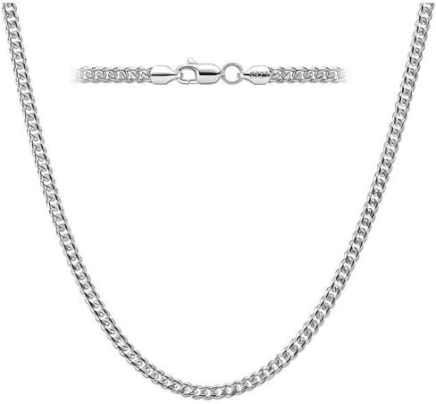 925 Sterling Silver Necklace 3.5mm Cuban Link Chain Necklace for Men Women Silver Jewelry in Saudi Arabia