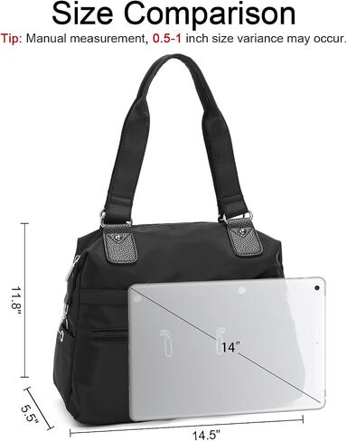 RNIEGA Tote Bag for Women Large Capacity Nylon Handbag Portable Zippered Casual Bag Multiple Color Purse for Travel, Work in Saudi Arabia