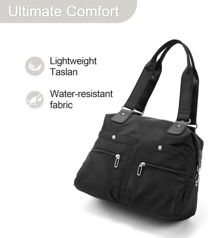RNIEGA Tote Bag for Women Large Capacity Nylon Handbag Portable Zippered Casual Bag Multiple Color Purse for Travel, Work in Saudi Arabia