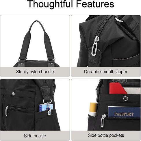 RNIEGA Tote Bag for Women Large Capacity Nylon Handbag Portable Zippered Casual Bag Multiple Color Purse for Travel, Work in Saudi Arabia
